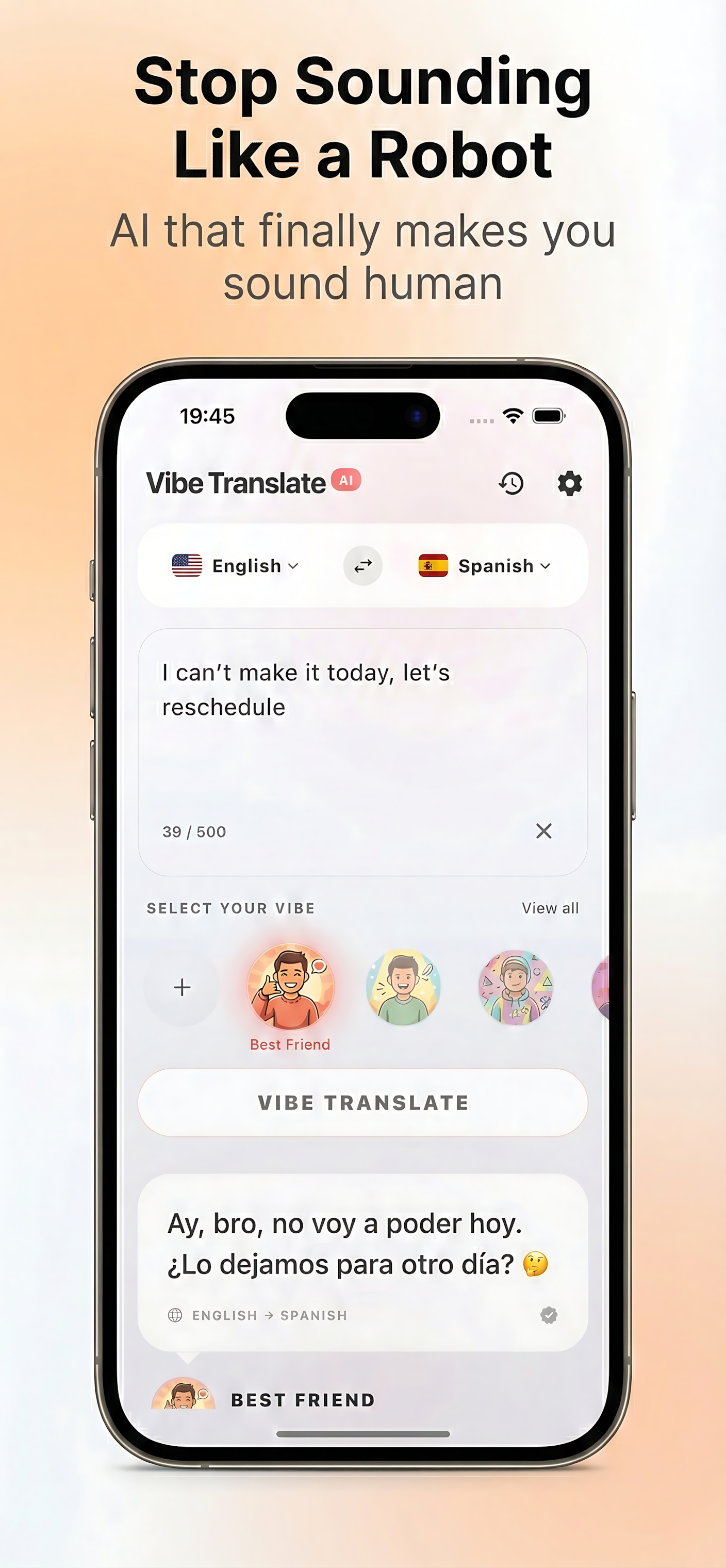 Vibe Translate - Best Friend translation