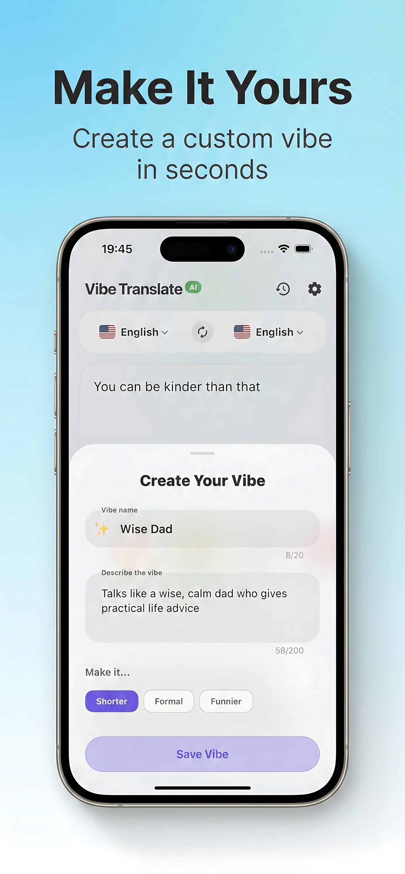 Create custom vibe